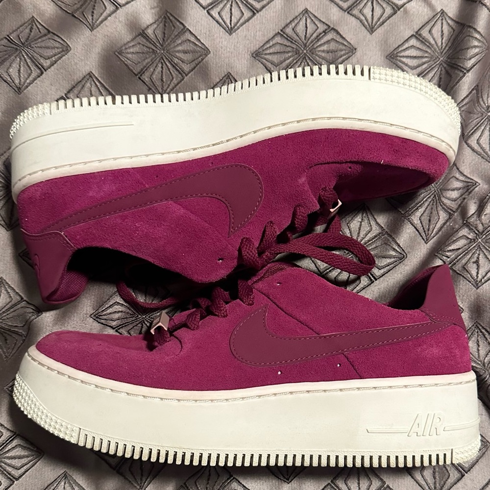 Women’s Nike elevated suede Air Force ones.